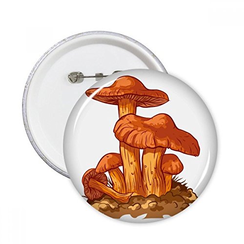 Pins badge champignon orange pour masquer une petite imperfection sur vos vêtements