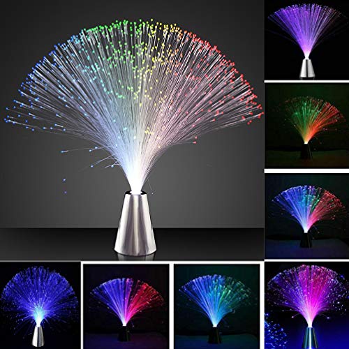 OSALADI Lot de 4 lampes à fibre optique à changement de couleur - Fonctionne avec piles - LED - Fibre optique - Jouet pour Noël et Nouvel An