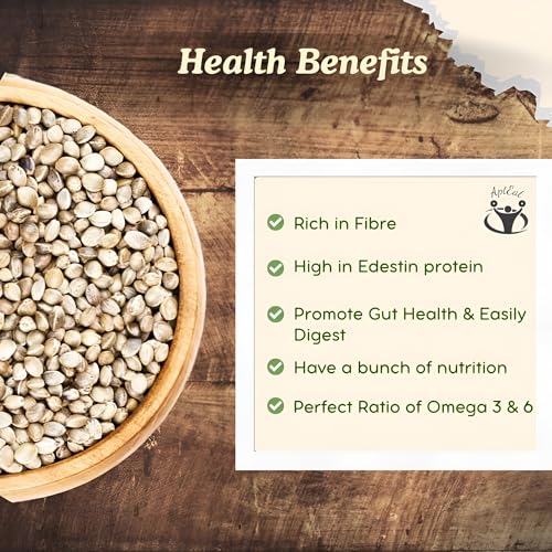Image of AptEat Hemp Seed Roasted for Eating 200g + Hemp Soap 75g Salty Roasted Omega 3 & 6 | High in Protein, Fibre | Salted Roasted /Toasted Hemp Seeds + Hemp Oil Soap Combo Pack (200g, Roasted Salty)