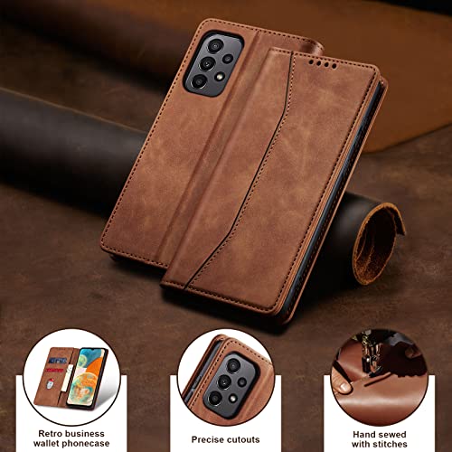 Image of Jasonyu Flip Wallet Case for Samsung Galaxy A23 5G /4G,Brown