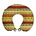 ABAKUHAUS Africano Cojín de Viaje para Soporte de Cuello, Tribal, de Espuma con Memoria y Funda Estampada, 30x30 cm, Multicolor