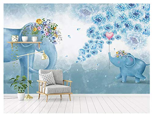 Klassische Mode seidige Tapete frische grüne Blatt Pflanze Blume Aquarell TV Hintergrund Papel de Parede 3d Tapete - 200x140cm/79"x 55