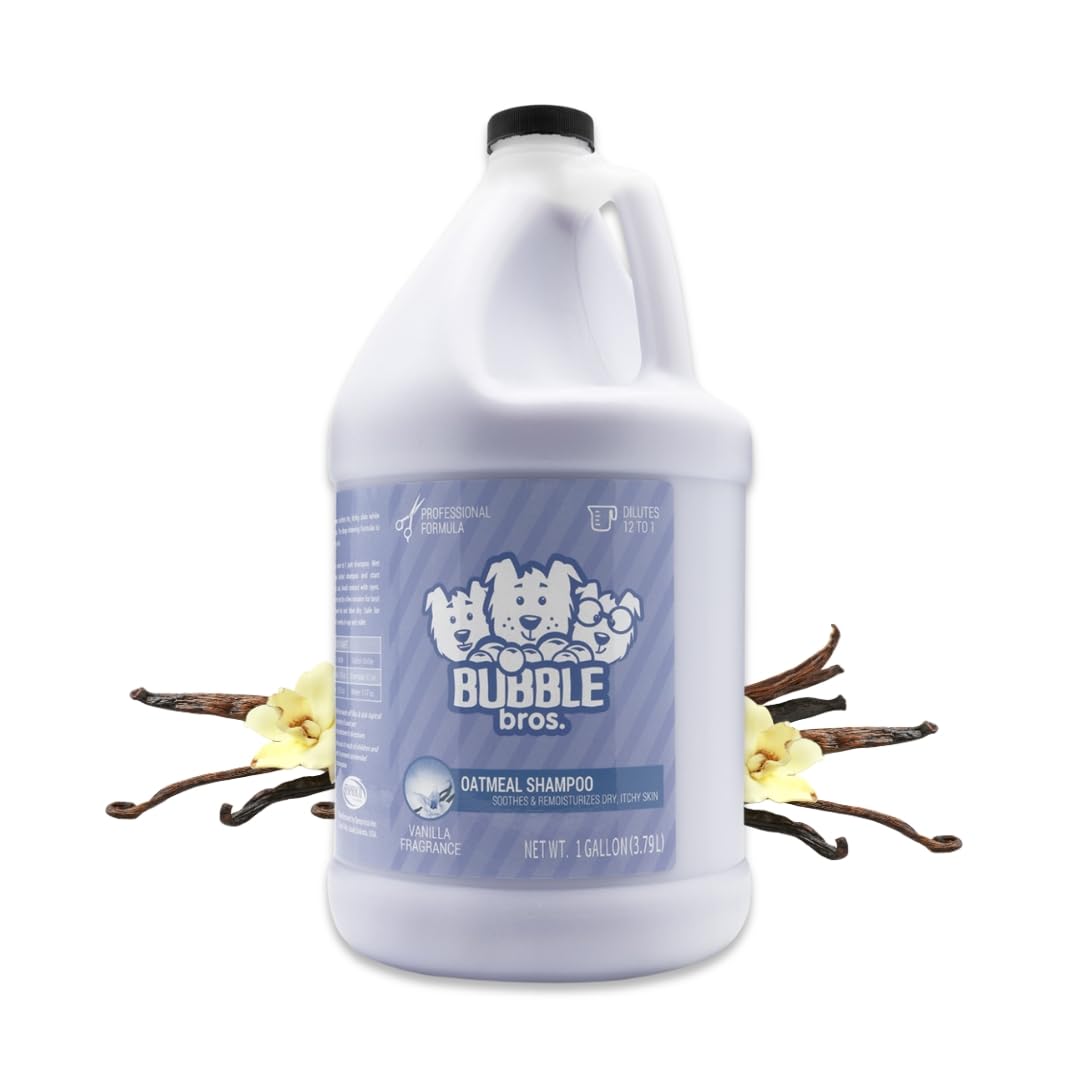 Bubble Bros. Oatmeal Dog Shampoo, Gallon - Naturally Derived, Eliminates Pet Odors, Soothes Dry and Sensitive Skin, Itch Relief, Professional, Bulk
