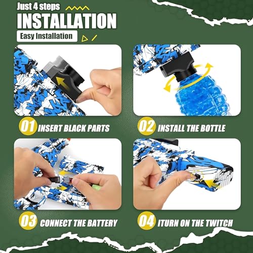 Image of Electric Gel Ball Blaster Toy Gun for Kids | Splatter Ball Gun with Water Gel Beads, Smoke & Lights | Automatic Shooting Toy Outdoor Game for Boys | Best Gift for Children