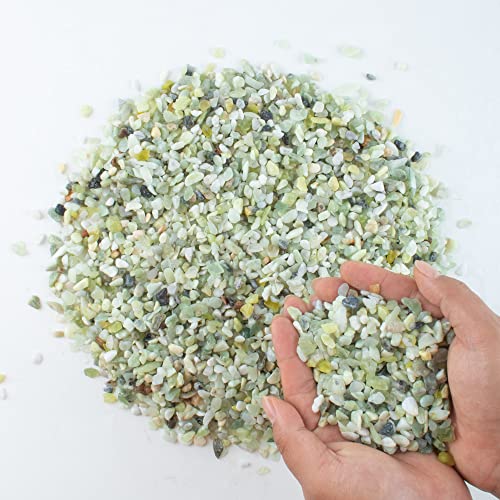 Image of 3lb Jade Bean Pebbles,1 /4 Inch Cactus Bonsai DIY Rocks, Natural Succulent Rock and River Rocks Decorative for Aquariums, Vases, Terrarium, Outdoor Gardening, Top Dressing for Potted Plants