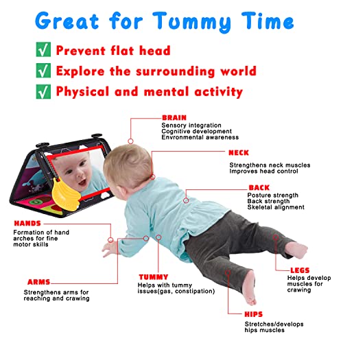 Baby Mirror Toys With Crinkle Cloth Book For Infants 0-3 Months Tummy Time Toys For Baby 3-6 Months High Contrast Newborn Sensory Toy For 0-6 7 9 Month Teething Toys For Babies 6-12 Month Shower Gifts #TOP1