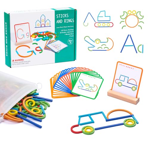 142pcs Wooden Pattern Blocks Tangram Puzzle