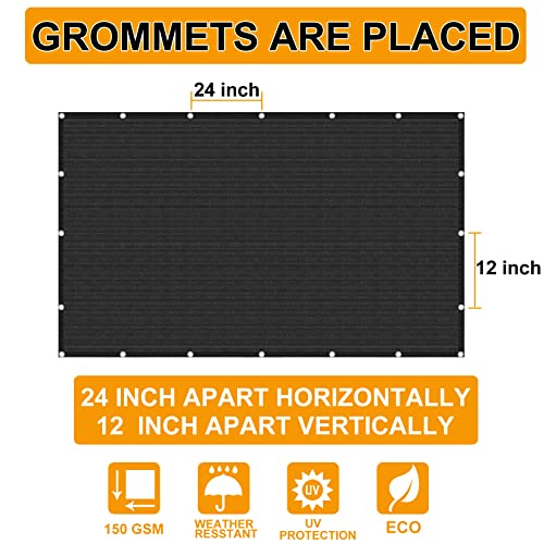 Privacy Fence Screen 3\' x 6\' Black Heavy Duty Fencing Mesh Shade Net Cover for Balcony Outdoor Patio Garden Backyard
