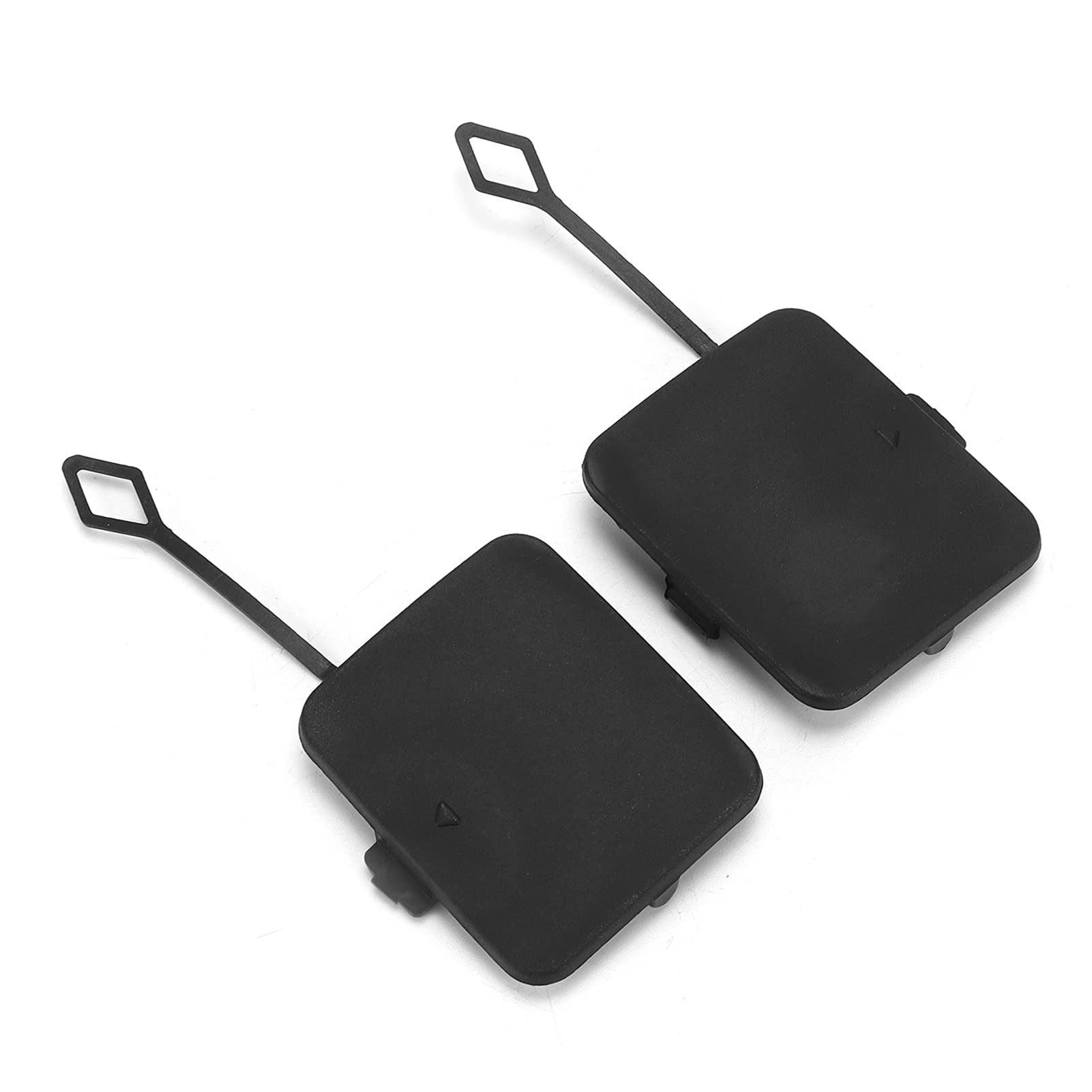 Akozon Tappo Gancio Traino, 2 Pezzi Tappo di Copertura Gancio di Traino Paraurti Posteriore Sinistro e Destro 51127272415 Sostituzione Quadrata ABS Nera per X3 F25 2011‑2014