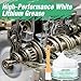 Brohood White Lithium Grease, Multi-Purpose Lithium Grease, 3.52 Ounces Garage Door Lubricant, White Greases with Brush for Track Rail, Automotive, Marine, Bicycles, Bearings, Gears