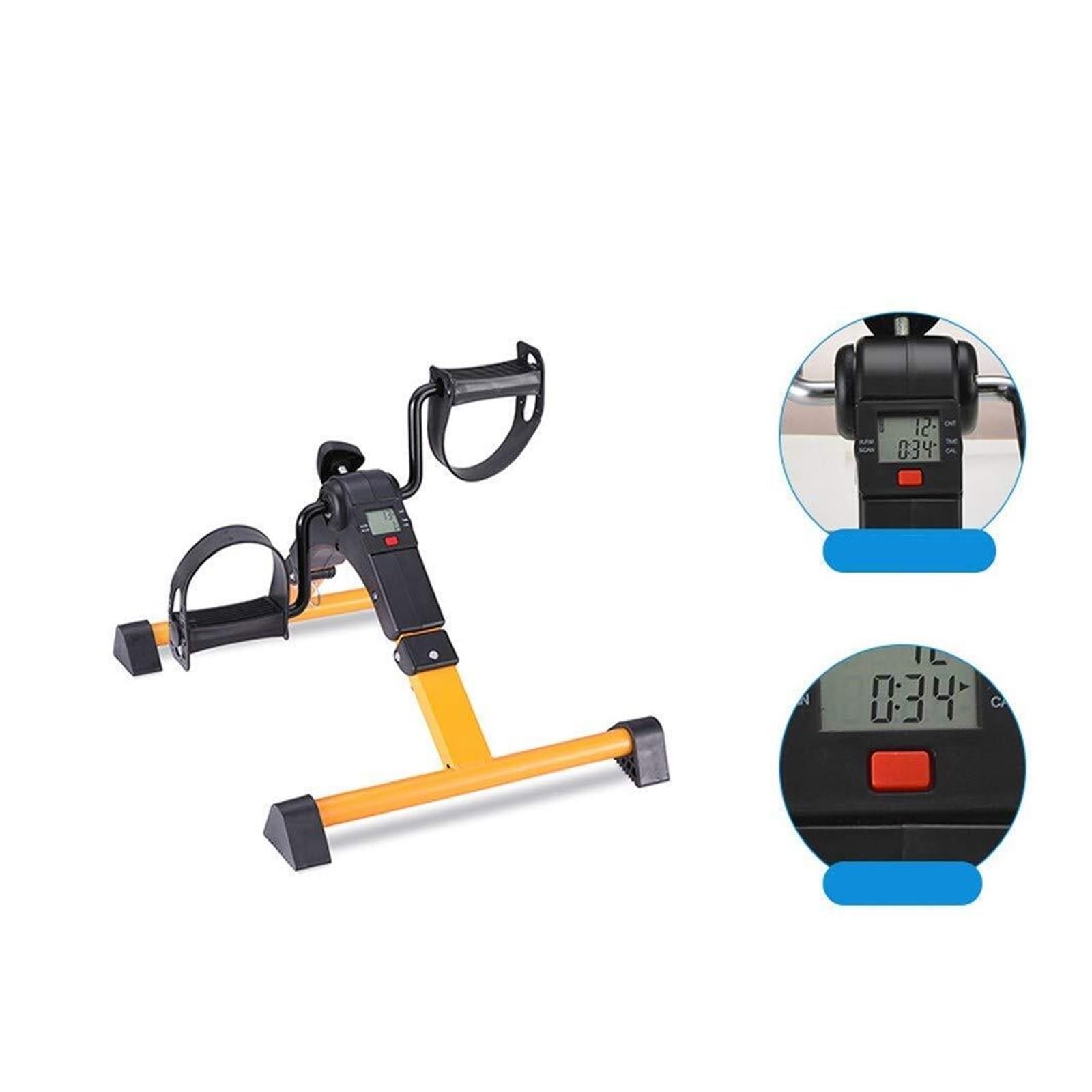 Bicicleta Estática Bajo Escritorio Plegable - Pedalera Portátil para Piernas y Brazos con Pantalla LCD, Equipo Fitness Silencioso para Casa y Oficina