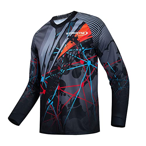 Men's Off-Road Long Sleeve Cycling Jersey Downhill Endurance Race MTB Breathable Jersey Quick-Drying T-Shirt