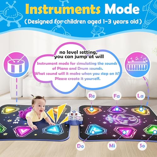 image for Pafolo Large Double Electronic Dance Mats, Dance Pad with LED Light & 