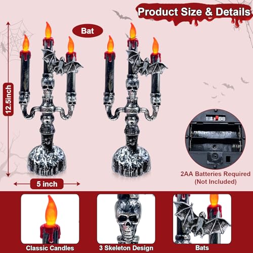 Image of 2 Pack Halloween Decorations Halloween Candles Flameless LED Lights