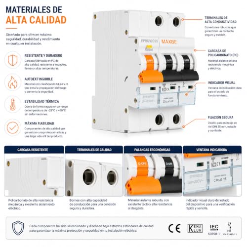 Protección combinada sobretensiones IGA permanente con 15kA de capacidad máxima de descarga 7