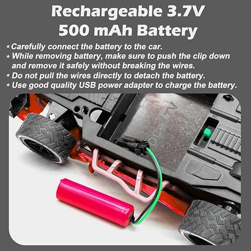 Image of Sidak 1:16 Scale RC Toy Car with Long Range 2.4 Ghz Joystick Remote Control - High Speed Durable Sports Vehicle with Rechargeable Battery - Ideal for Kids & Beginners (Red)