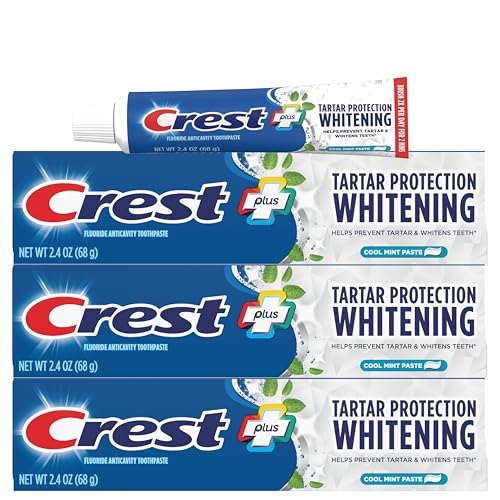 Crest Tartar Protection & Anticavity Toothpaste with Fluoride Regular Paste 2.4oz (Pack of 3)