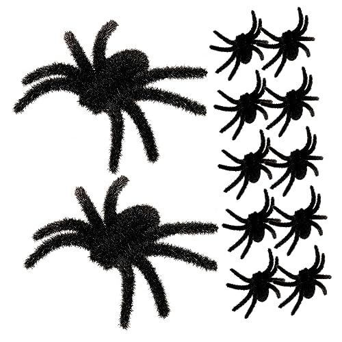 Vaguelly 12 Piezas Accesorios de araña Tela de araña decoración de Halloween Juguetes Halloween Decoracion decoración Halloween Decoraciones espeluznantes de araña decoración Espeluznante