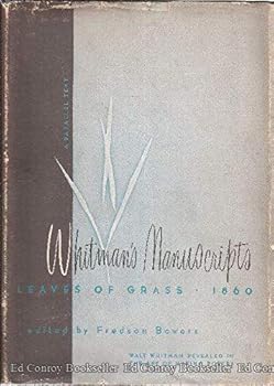 Hardcover Whitman's Manuscripts: Leaves of Grass (1860); A Parallel Text. Book
