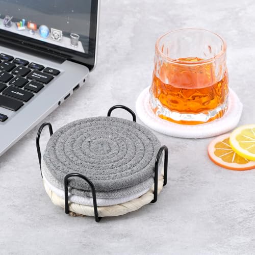 Lot de 2 supports de dessous de verre en métal pour dessous de verre, porte-gobelet carré noir, support de boisson, support de table à manger, tapis de tasse, accessoires de bar, ustensiles de cuisine – Image 4