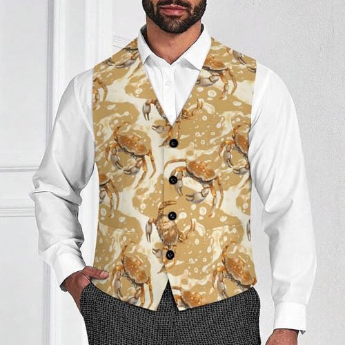 Crabs Novelty Men's Suit Vest Casual Formal Dress Vests Business Waistcoat2