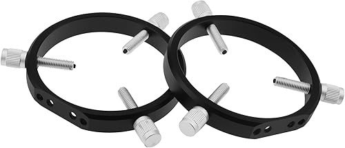 Miniatura 23 de Astromania Anillos de guía ajustables de 4.134 in de diámetro interior (par) para tubo de telescopio de diámetro o buscadores de 50 a 4.055 in