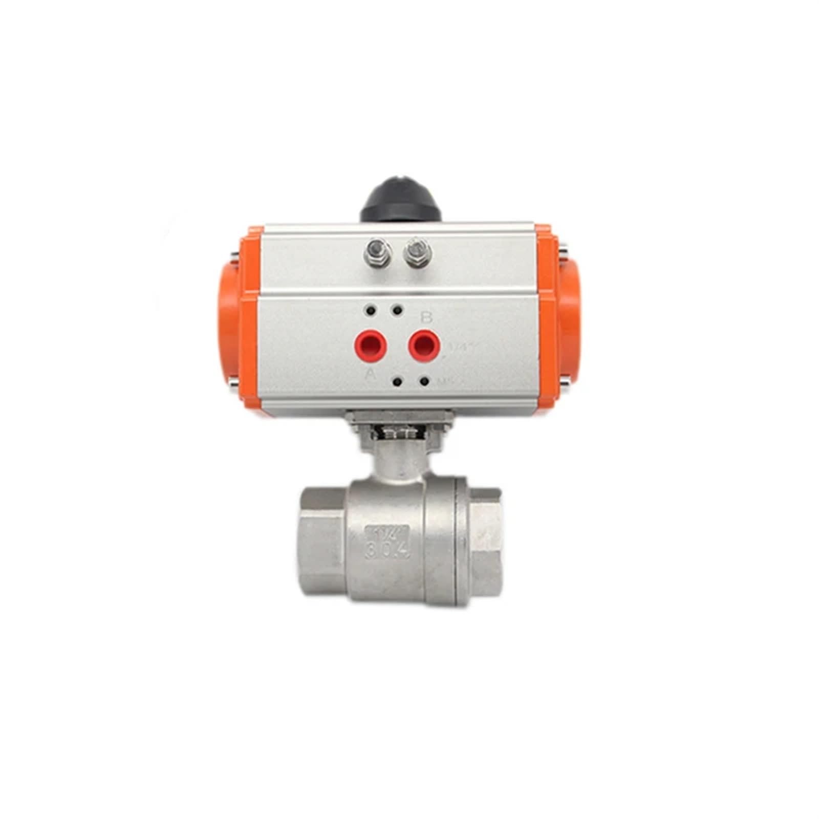 Kkhcmzpi One Color Dn32 Two Piece High Platform Pneumatic Ball Valve 304 Stainless Steel Double Acting Cylinder Pneumatic Ball Valve