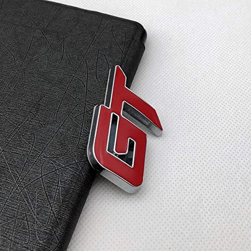 Image of Emblems for Car & Bike Metal Lo.go and Grill Me.tal Lo.go, Auto Accessories for Car Emblem 3D Badge Auto Racing Sport Sticker Grand Tourer Decal. (GT Chrome RED Logo)