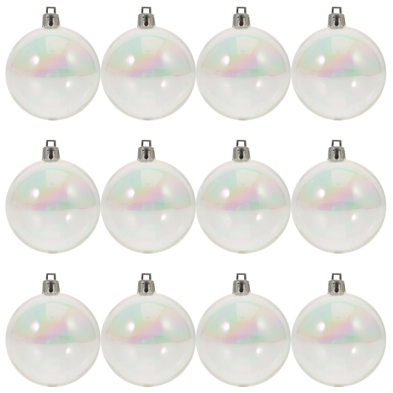 STK Perlblasenball Hängende Bälle Gold Regenbogen-kugelkugeln Bruchsichere Baumkugeln Weihnachtskugel Zum Aufhängen Glitzerkugelverzierungen Weihnachtswand Türverzierung Plastik
