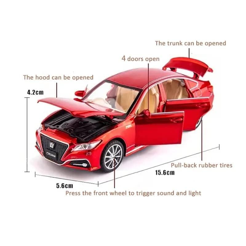Image of SPITEN TOYATA Crown Model Car 1:32 Diecast Scale Model Metal Pull Back Toy car for Kids with Openable Doors & Light, Music Toy Vehicle for Kids - Colors as Per Stock