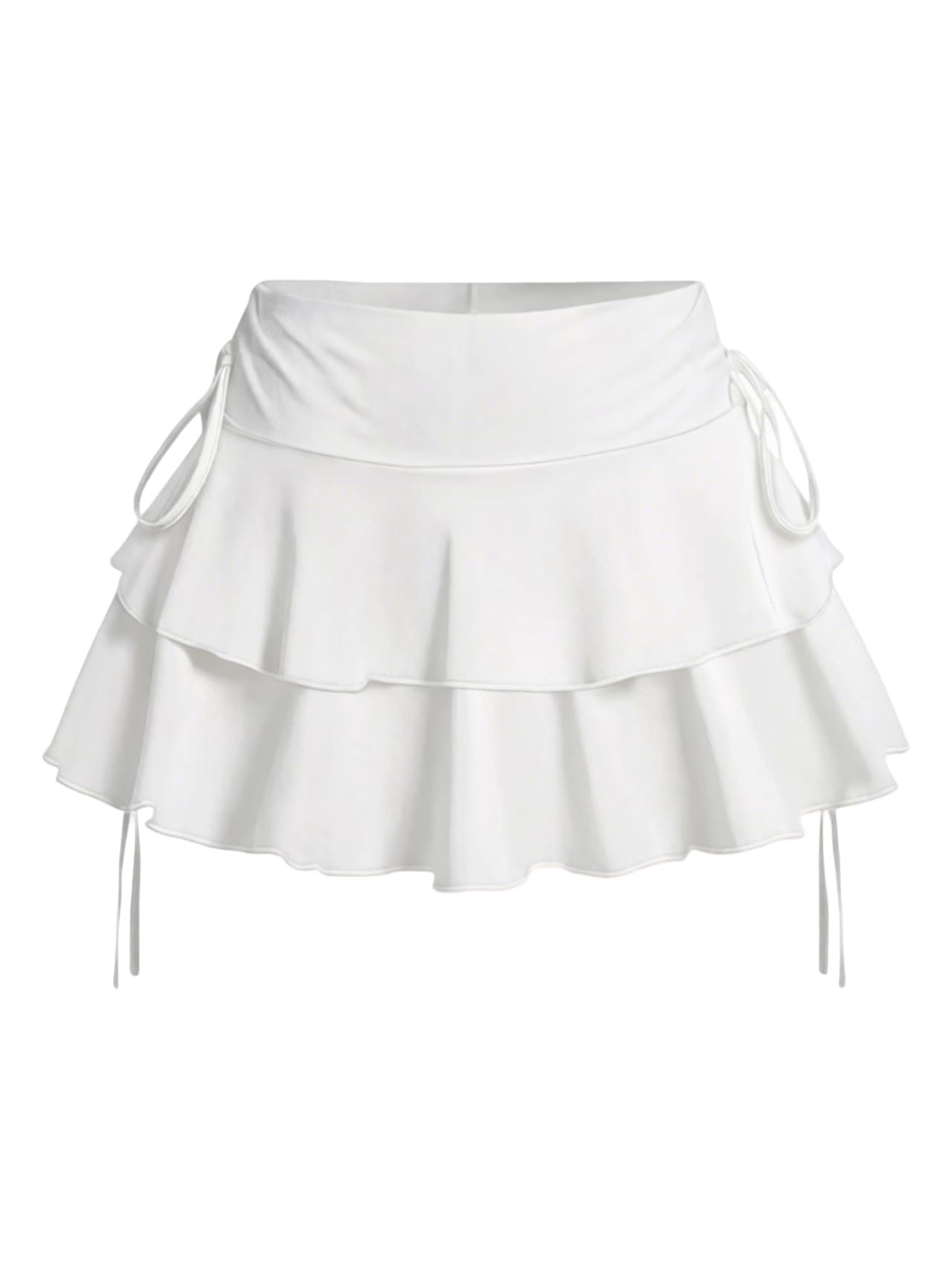 Women's Y2k Mini Ruffle Skirts with Shorts Cute Coquette Skort