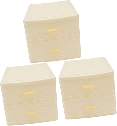 Zerodeko 3 piezas de artículos de plástico para baño dormitorio organizador de escritorio de dos capas para encimera oficina maquillaje compacto dos