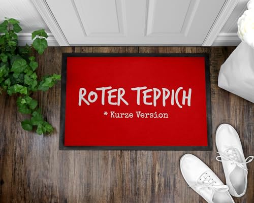 OM3® lustige Fußmatte mit Spruch - Roter Teppich - Kurze Version - Hollywood L.A. - rutschfest & waschbar - 60x40cm -