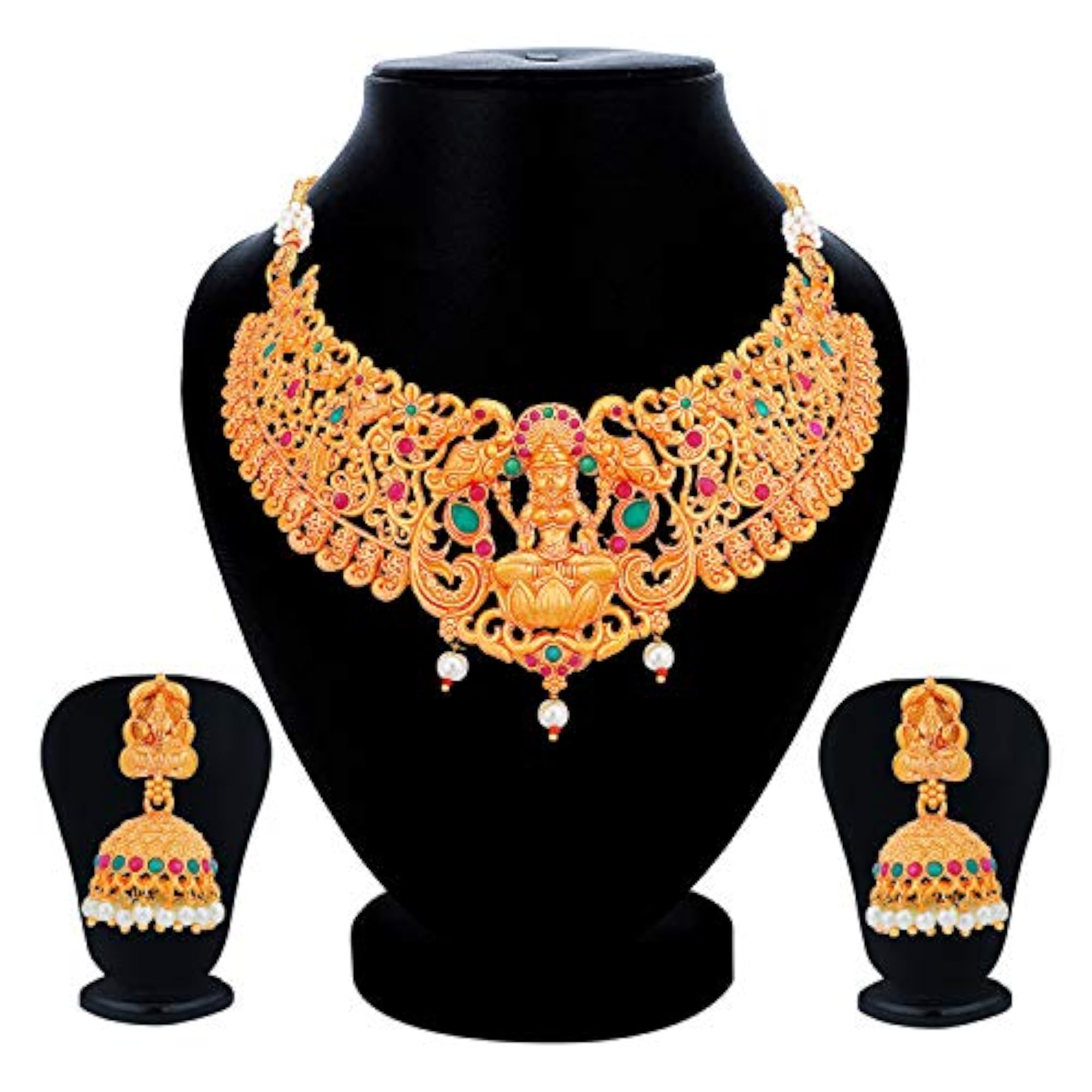 Goddess Laxmi Choker Necklace Set (SKR61671)
