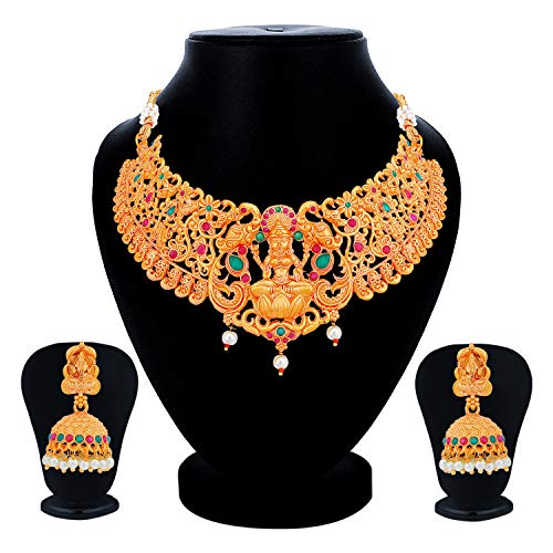 Goddess Laxmi Choker Necklace Set (SKR61671)