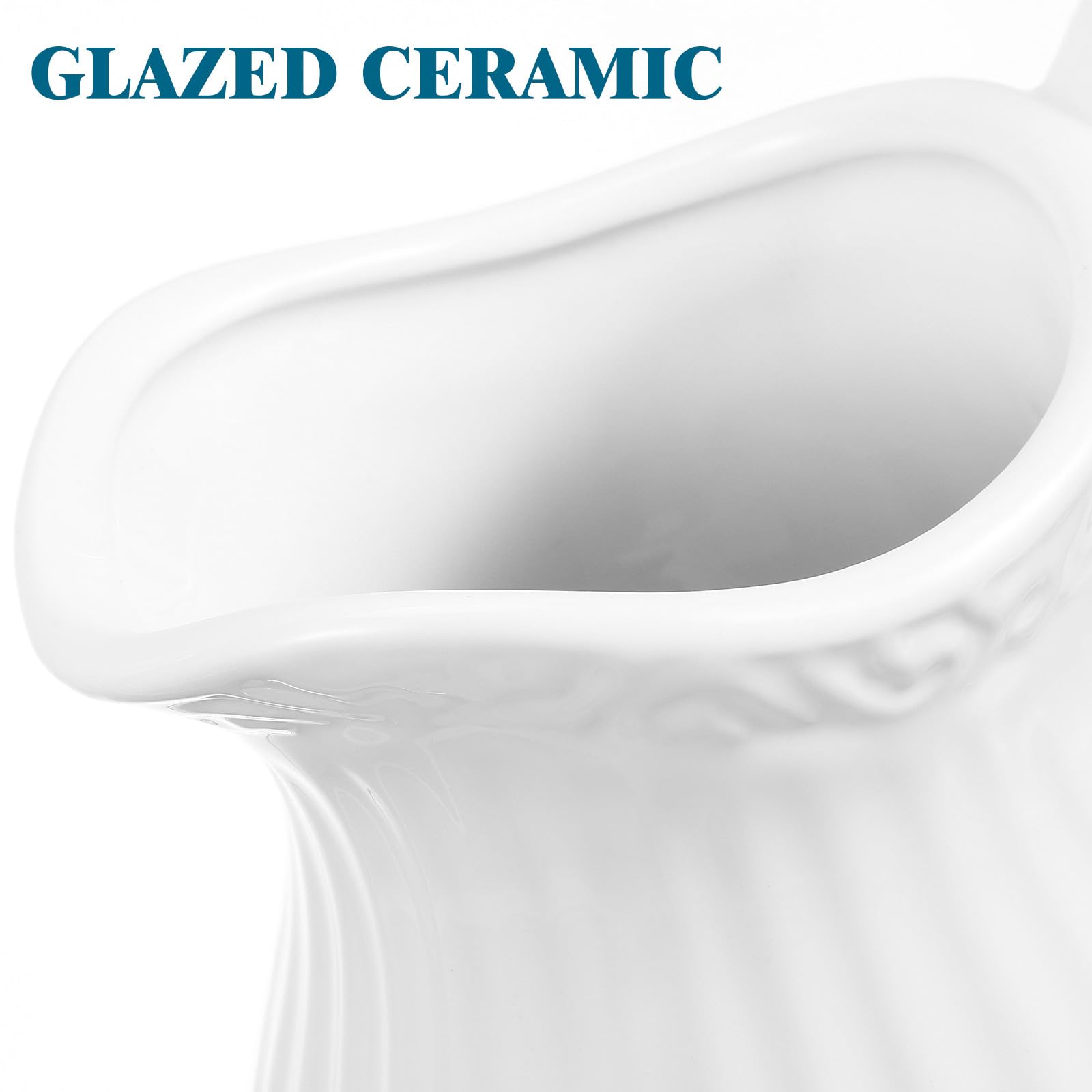 Pichet en Céramique Blanc 1pc, Vase Décoratif Forme Pichet