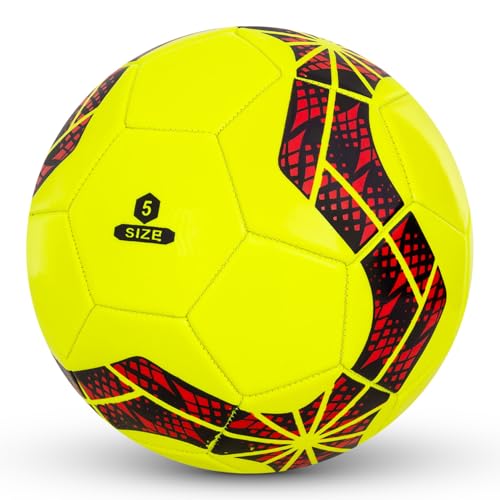 Image of Vector X 32 Panel PVC Machine Stitched Indoor /Outdoor Practice, Training and Match Soccer Football + Free Air Needle with Butyl Bladder Ball, Size 5, Suitable for Kids, Men, Youth Adults 15+ Years