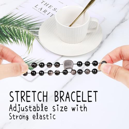 Lucky Cat Black Obsidian Bracelet - Good Luck & Protection Charm Beads | Spiritual Jewelry Gift for Women, Her, Teen4