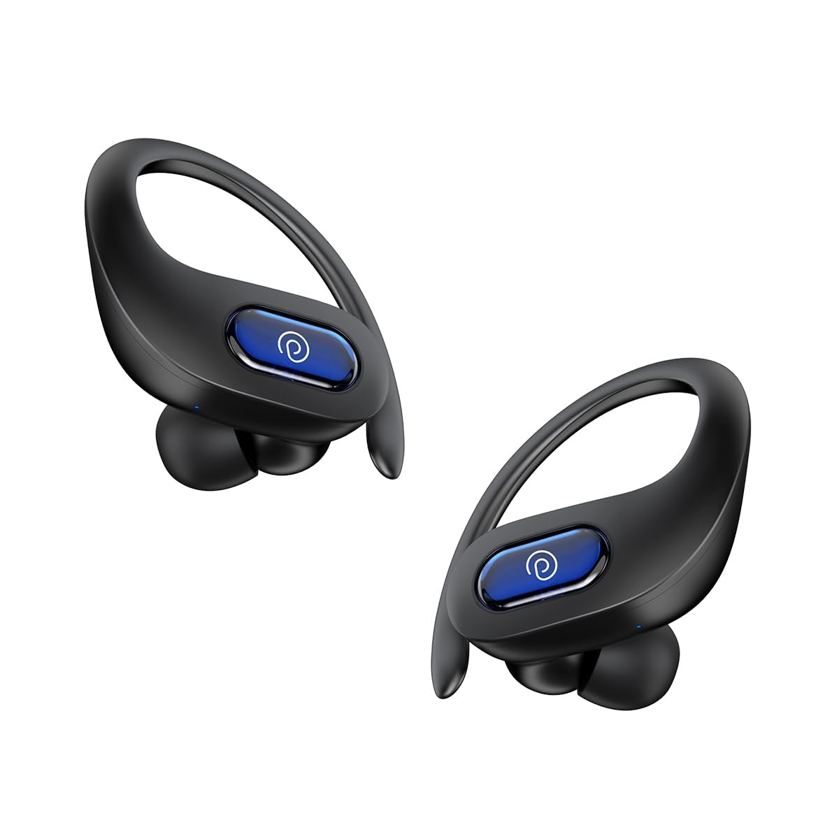 pT;Ron Bassbuds Sports in-Ear TWS Earbuds with Ultra HD Mic, 13mm HyperDrive, 45H Playtime,45ms HyperLow-Latency,BTV5.3 Wireless Headphones, Type-C Charging & IPX5(Black)