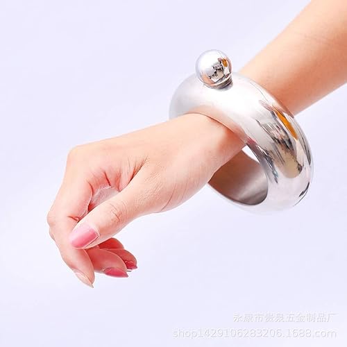 Miniatura 3 de Comfysail Pulsera portátil de acero inoxidable suave de 3.5 onzas para almacenar whiskyalcohol (plata)