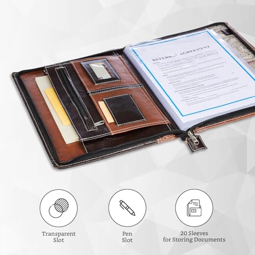 Image of COI Premium Leatherette Folder Water Resistant | Durable | File Folders | Certificate Holde with 20 Thick Leafs (Approx.)