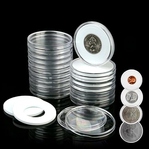 JacobsParts 20pcs Coin Holder Air Tight Capsule 46mm for Coin Col...