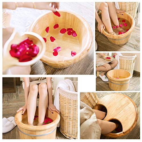 Masajeador spa de pies grande de madera con tapa 25cm miniatura 4