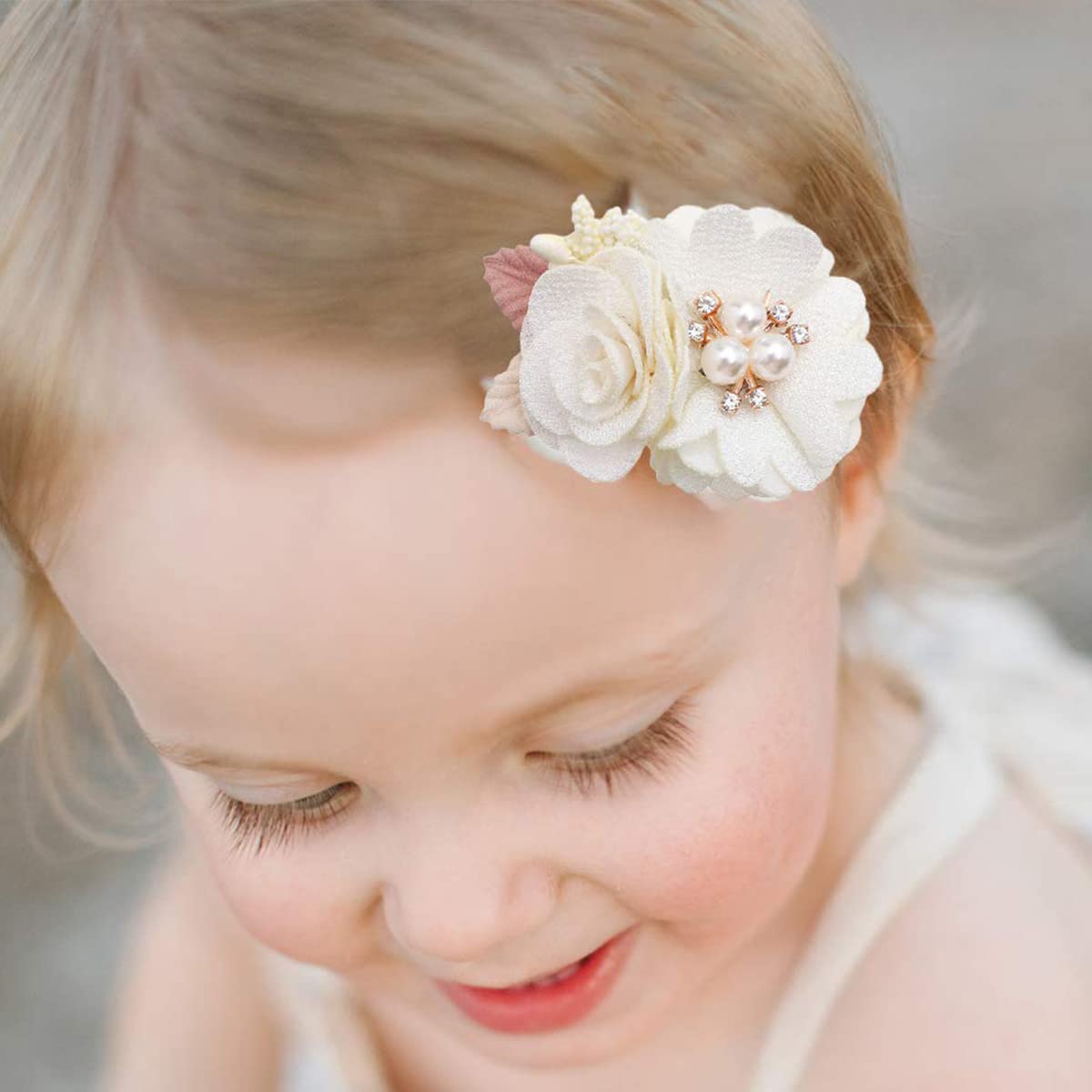 Flower Hair Clips Set for Baby Girl Lightweight Floral Hair Bow Accessories with Boutique Fully Lined Alligator Clip for Toddler Teens Gifts (AB) - Image 3