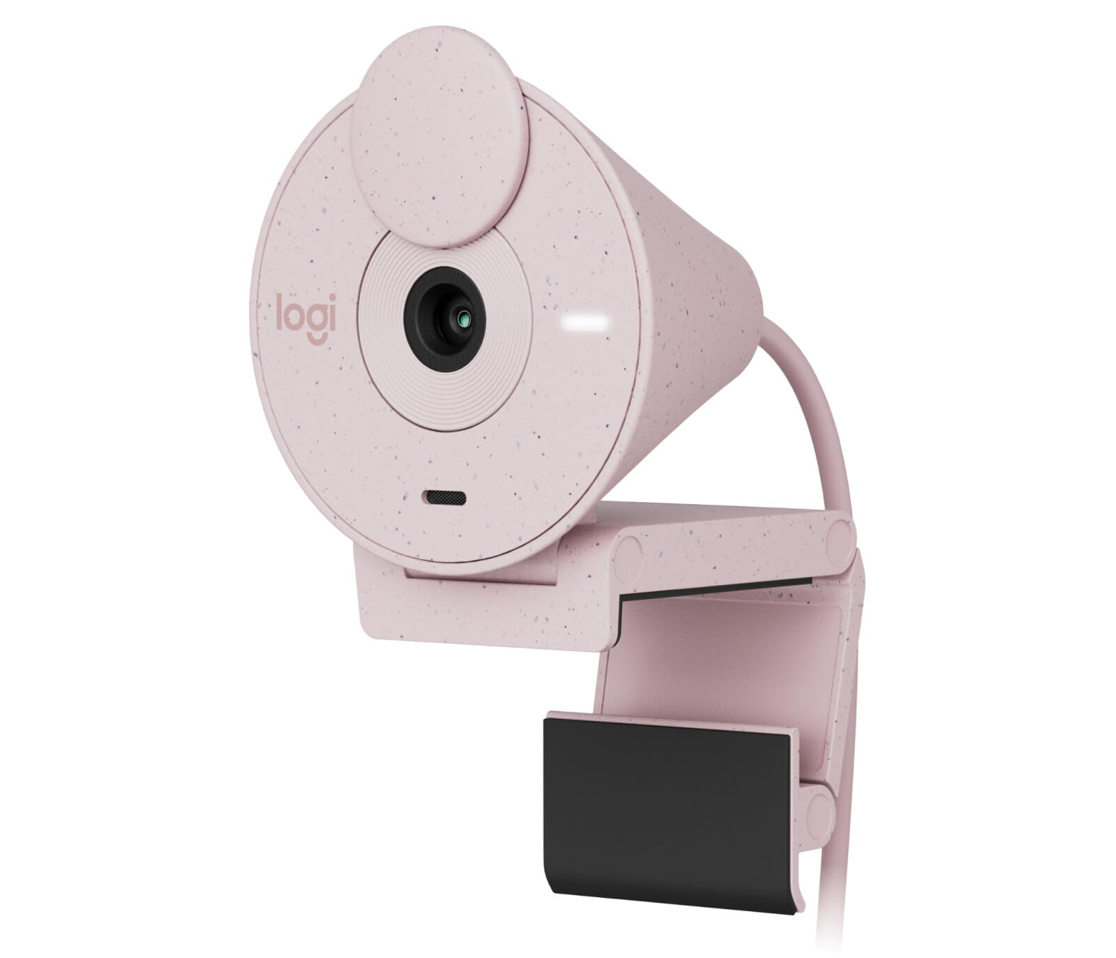 Logitech Brio 300 Webcam Full HD avec confidentialité, micro à réduction de bruit, USB-C, Certifié pour Zoom, Microsoft Teams, Google Meet, Correction automatique de l’éclairage - Rose
