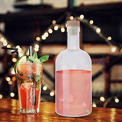 HEMOTON 2Pcs 500Ml de Vidro Fosco Garrafa De Vinho Com Cortiça Licor Vazias Garrafas de Cerveja Garr
