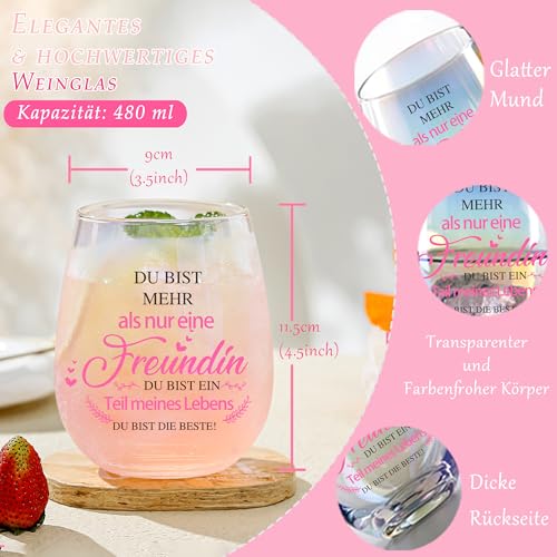 Arefen Geschenke für Frauen Freundin Weingläser Personalisierte Beste Freundin Geschenk Geburtstagsgeschenk für Frauen Adventskalender für… – Ansicht 4