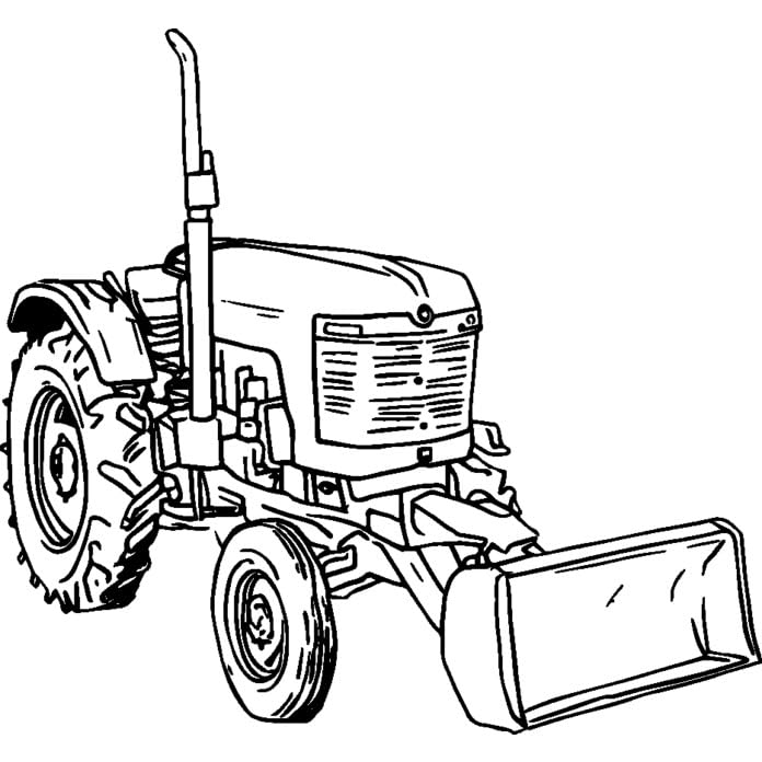 Azeeda 'Tractor Digger Attachment' Unmounted Rubber Stamp - A8 (RS00056518)