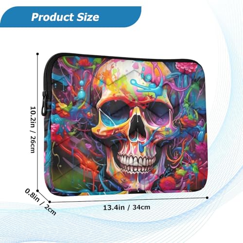 Funda para portátil 13-14 pulgadas impermeable con diseño de calavera miniatura 3