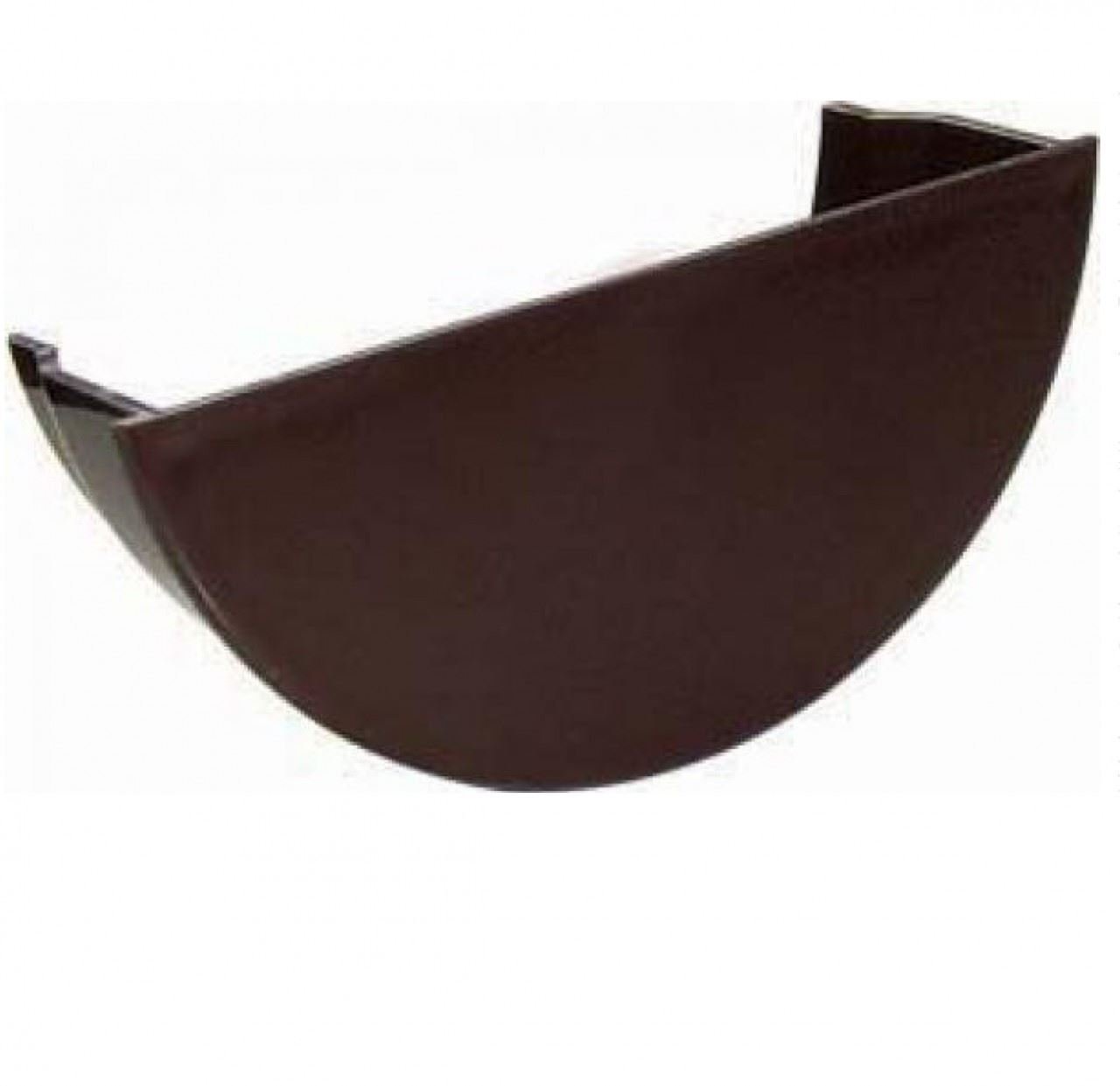 FLOPLAST 112mm Half Round Gutter Internal Stop End - Brown - Pack of 2